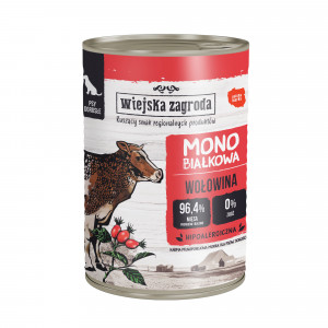 WIEJSKA ZAGRODA Monoprotein Beef - vlhké krmivo pro psy - 400g
