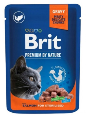 BRIT Premium Cat Salmon Sterilised - mokré krmivo pro kočky - 100g 