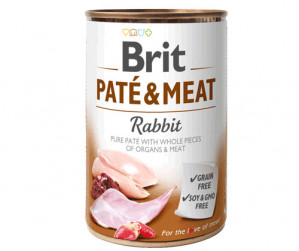 BRIT PATÉ & MEAT s králíkem - mokré krmivo pro psy - konzerva - 400 g