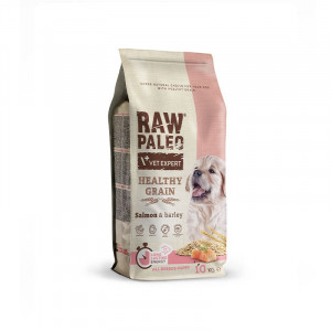 Raw Paleo Healthy Grain Puppy Losos a ječmen - suché krmivo pro psy - 10 kg