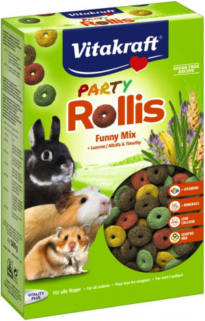 VITAKRAFT Party Rollis Funny Mix - lahůdka pro hlodavce a králíky - 500g