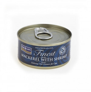FISH4CATS Mackerel with shrimp - mokré krmivo pro kočky - 70g