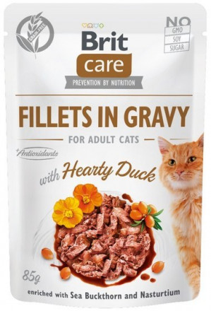 BRIT Care Fillets in Gravy kachní filety v omáčce - vlhké krmivo pro kočky - 85 g