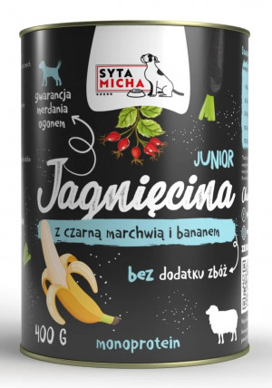 SYTA MICHA Junior Lamb with black carrot and banana - mokré krmivo pro psy - 400g