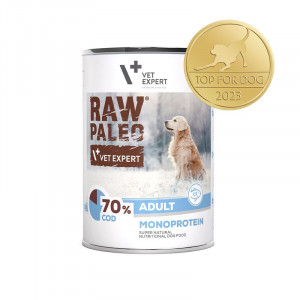 VET EXPERT Raw Paleo Adult Monoprotein Cod - vlhké krmivo pro psy - 400 g