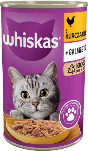 WHISKAS with chicken in jelly - mokré krmivo pro kočky - 400g