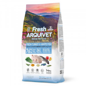 ARQUIVET Fresh Senior & Light Krůtí a Ryba - poloměkké krmivo pro psy - 10 kg