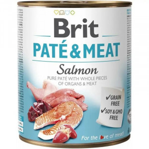 BRIT Paté & Meat Salmon - vlhké krmivo pro psy - 800g
