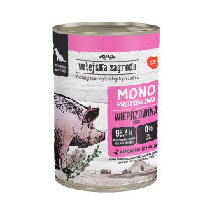 WIEJSKA ZAGRODA Monoprotein Pork - vlhké krmivo pro psy - 400g