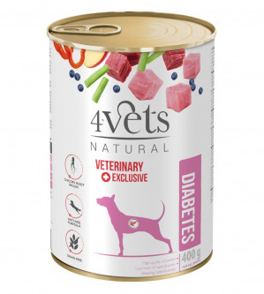 4VETS Natural Diabetes Dog - vlhké krmivo pro psy - 400 g