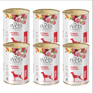 4VETS Natural Renal - mokré krmivo pro psy - 6x400g