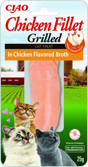 INABA Grilled Chicken Fillet in chicken flavored broth - pamlsek pro kočky - 25 g