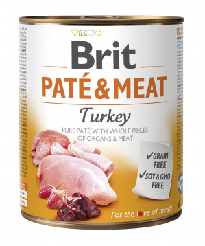 BRIT Paté & Meat s krůtím masem - mokré krmivo pro psy - 800 g