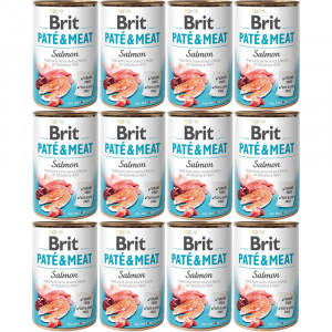 BRIT Paté & Meat Salmon - mokré krmivo pro psy - 12x400g