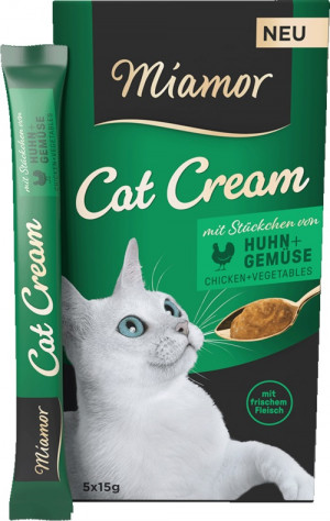 MIAMOR Cat Cream Chicken with vegetables - pamlsek pro kočky - 5x15g