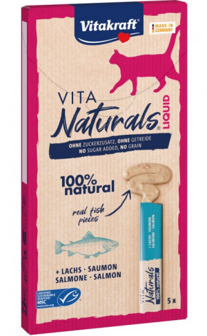 VITAKRAFT Vita Naturals Liquid Salmon - pamlsek pro kočky - 5 x 15g