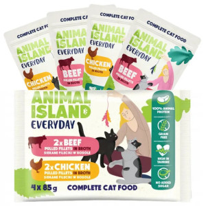 ANIMAL ISLAND Everyday Chicken and Beef fillets in broth - mokré krmivo pro kočky - 4 x 85g