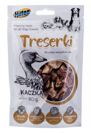 HILTON Treaning treats Duck - pochoutka pro psy - 80g
