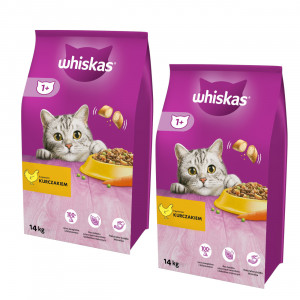 WHISKAS Adult s kuřecím – suché krmivo pro kočky – 2x14 kg