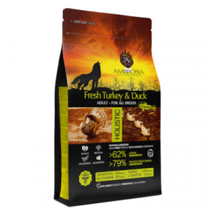 AMBROSIA Fresh Turkey and Duck - suché krmivo pro psy - 12kg