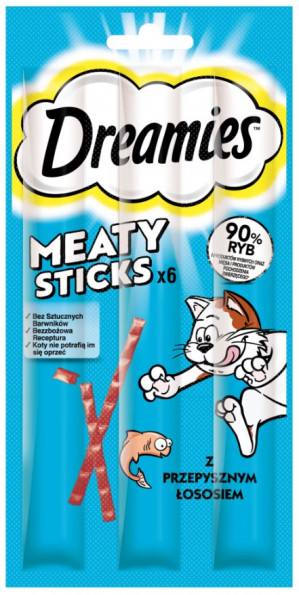 DREAMIES Meaty Sticks Salmon - pamlsek pro kočky - 30 g