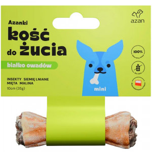 AZANKI Kost s hmyzem a mátou MINI – pamlsek pro psa – 10 cm