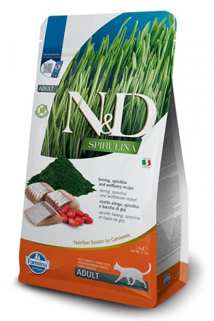FARMINA N&D Spirulina Herring - suché krmivo pro kočky - 1.5 kg