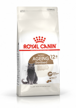 Royal Canin Senior Ageing Sterilised 12+ suché krmivo pro kočky Kukuřice, Drůbež, Zeleninová 400 g 