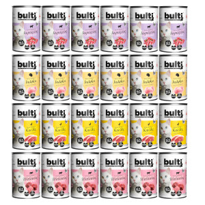 BULTI Mielonka MIX 4 masové příchutě - vlhké krmivo pro kočky - 24x400g
