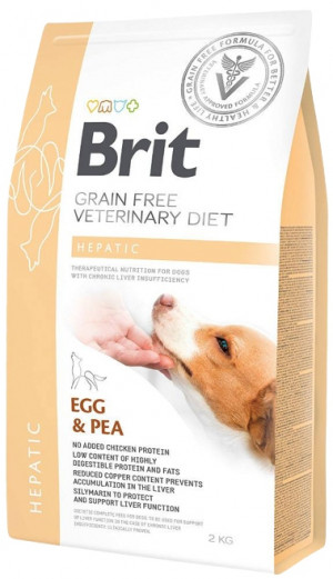 BRIT Grain Free Veterinary Diet Hepatic Egg&Pea - suché krmivo pro psy - 2 kg