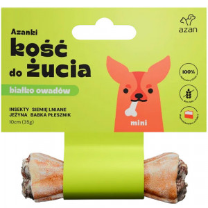 AZANKI Kost s hmyzem a lněným semínkem MINI – pamlsek pro psa – 10 cm