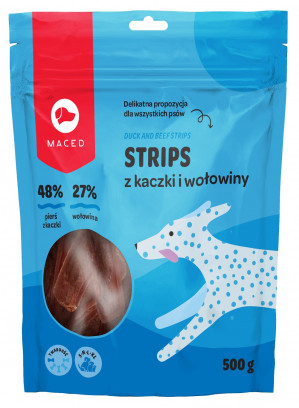 MACED Duck and beef strips - pochoutka pro psy - 500g