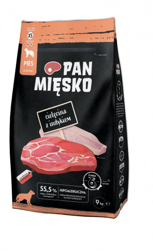 PAN MIĘSKO Veal with turkey XS - suché krmivo pro psy - 9kg