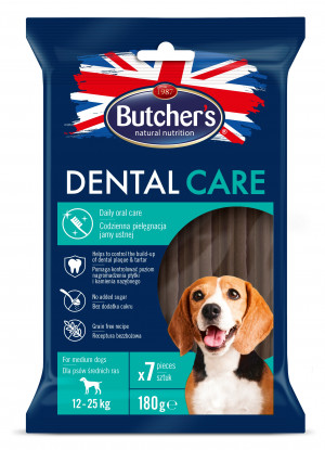 BUTCHER'S Dental Care - dentální snack pro střední psy - 180g