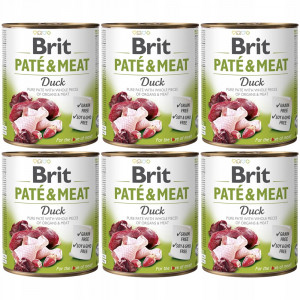 BRIT Paté & Meat Duck - mokré krmivo pro psy - 6x800g