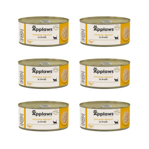 APPLAWS Chicken breast in broth - mokré krmivo pro kočky - 6x70g