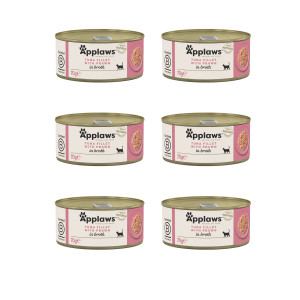 APPLAWS Tuna fillet with prawn in broth - mokré krmivo pro kočky - 6x70g