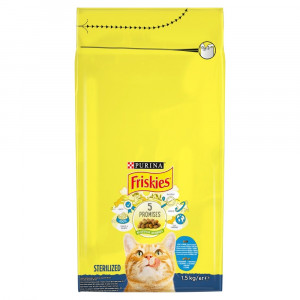 FRISKIES Sterilized Salmon and tuna with vegetables - suché krmivo pro kočky - 1,5 kg 