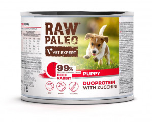 RAW PALEO Duoprotein Beef & Rabbit Puppy - vlhké krmivo pro psy - 200g
