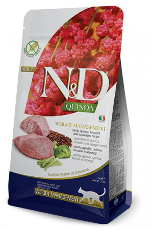 FARMINA N&D Quinoa Weight Management Lamb - suché krmivo pro kočky - 5kg