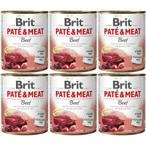 BRIT Paté & Meat Beef - vlhké krmivo pro psy - 6x800g