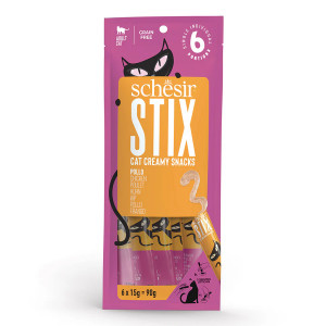 SCHESIR Stix kuřecí krém - pochoutka pro kočky - 6x15g