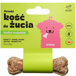AZANKI Kost s hmyzem a probiotiky Puppy – pamlsek pro psa – 10 cm