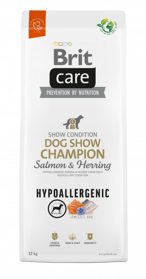 BRIT Care Hypoallergenic Adult Dog Show Champion Salmon & Herring - suché krmivo pro psy - 12 kg