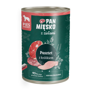PAN MIĘSKO with Herbs Rabbit Pate - vlhké krmivo pro psy - 400g