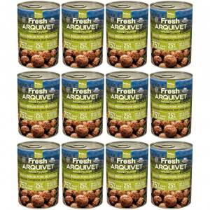 ARQUIVET Vepřové karbanátky - vlhké krmivo pro psy - 12x400g
