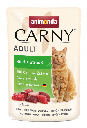 ANIMONDA Carny Adult Beef and ostrich - mokré krmivo pro kočky - 85g