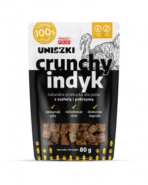 UNISZKI Křupavé krůtí s šalvějí a kopřivou - pamlsek pro psa - 80g