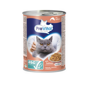 PREVITAL Cat Food s lososem ASC v želé - mokré krmivo pro kočky - 415g