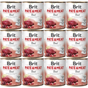 BRIT Paté & Meat Beef - vlhké krmivo pro psy - 12x800g